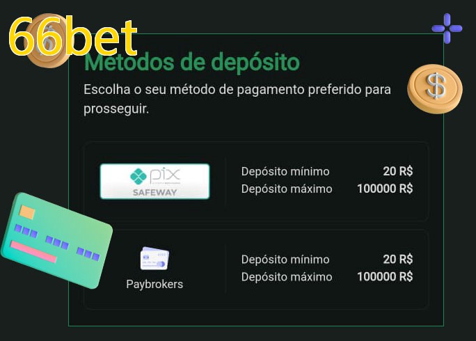 O cassino 66betbet oferece uma grande variedade de métodos de pagamento